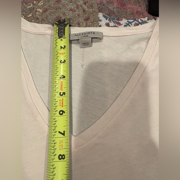 All Saints Kay Short Split Sleeve Tee in Blush Light Pink - Picture 7 of 13